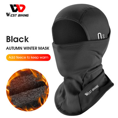 WEST BIKING Téli kerékpáros sapka Polár balaclava meleg polár termálsí snowboard arcmaszk Férfi bandana kerékpáros fejfedők