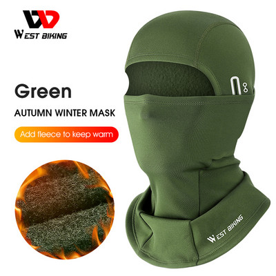 WEST BIKING Téli kerékpáros sapka Polár balaclava meleg polár termálsí snowboard arcmaszk Férfi bandana kerékpáros fejfedők