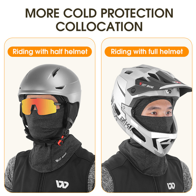 WEST BIKING Téli kerékpáros sapka Polár balaclava meleg polár termálsí snowboard arcmaszk Férfi bandana kerékpáros fejfedők