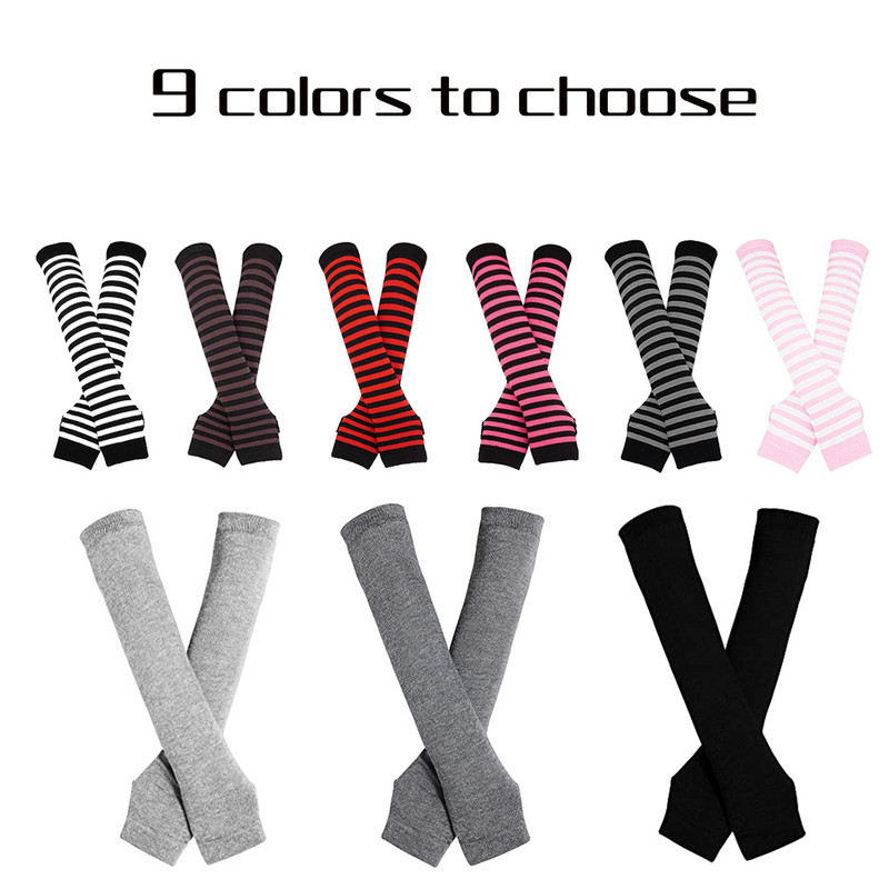 Ride Force 1 paar pikad sõrmedeta kindad kootud käsivarre soojendaja pöidla auk venivad kindad varrukad jõulujooksu rattasõidu kaitse