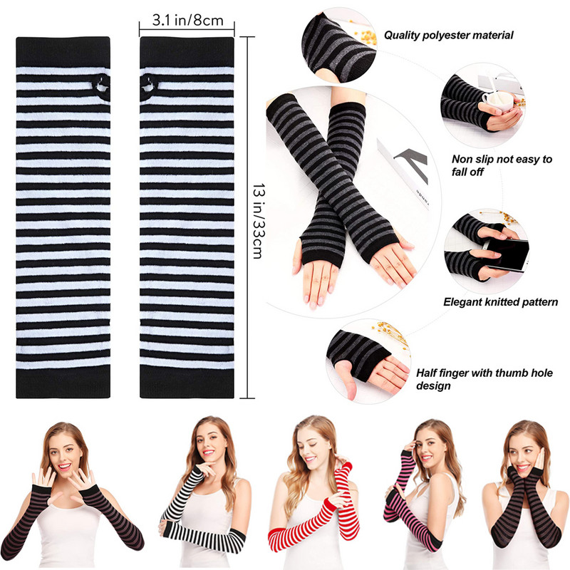 Ride Force 1 paar pikad sõrmedeta kindad kootud käsivarre soojendaja pöidla auk venivad kindad varrukad jõulujooksu rattasõidu kaitse