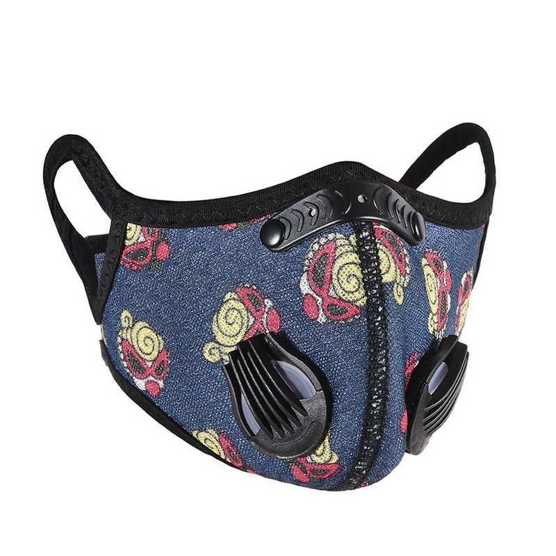 PM2.5 Arcmaszkok Kerékpáros páramentes szájmaszk szelepes légzésvédővel gyerekeknek Kids Valve Cycling Camp Filtro pm25 szövet