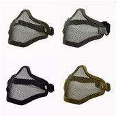 Κυνηγετική Στρατιωτική μάσκα ματιών προσώπου με μισό κάλυμμα Tactical Metal Steel Net Mesh Outdoor CS Wargame Cycling Protective Airsoft Mask