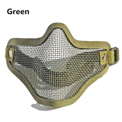 Κυνηγετική Στρατιωτική μάσκα ματιών προσώπου με μισό κάλυμμα Tactical Metal Steel Net Mesh Outdoor CS Wargame Cycling Protective Airsoft Mask
