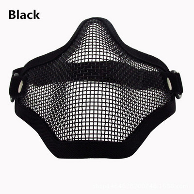 Κυνηγετική Στρατιωτική μάσκα ματιών προσώπου με μισό κάλυμμα Tactical Metal Steel Net Mesh Outdoor CS Wargame Cycling Protective Airsoft Mask