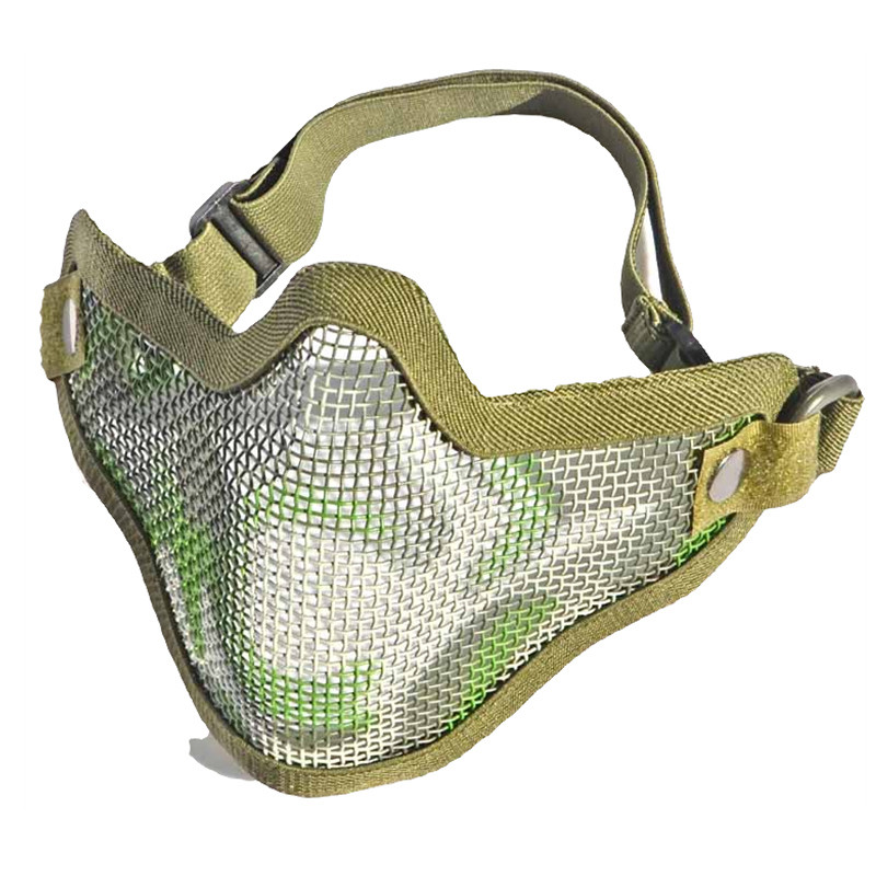 Κυνηγετική Στρατιωτική μάσκα ματιών προσώπου με μισό κάλυμμα Tactical Metal Steel Net Mesh Outdoor CS Wargame Cycling Protective Airsoft Mask