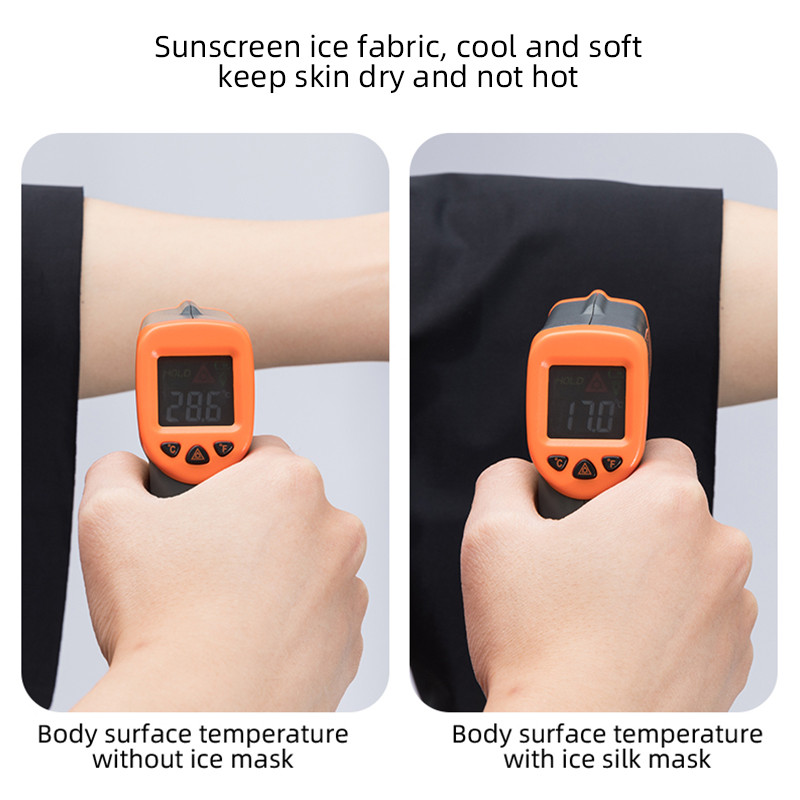 ROCKBROS Mască de față din mătase de gheață de vară pentru ciclism Anti-UV Anti-transpirație Bandană de alergare respirabilă Protecție solară Esarfă sportivă Mască de față