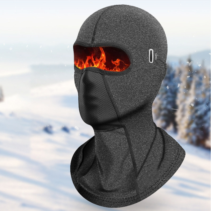 Glugă caldă de iarnă Mască de călărie pentru motocicletă pentru bărbați Cască integrală de schi Cască de protecție pentru față cu orificiu pentru ochelari