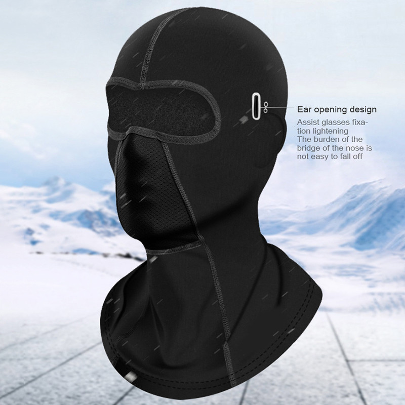 Glugă caldă de iarnă Mască de călărie pentru motocicletă pentru bărbați Cască integrală de schi Cască de protecție pentru față cu orificiu pentru ochelari