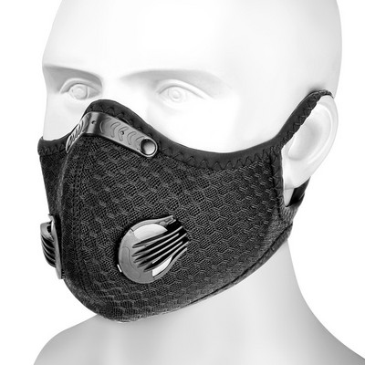 Riteņbraukšanas sejas maska aktivētās ogles divu filtru slēpošanas treniņš, skriešana ārā, vēja necaurlaidīgs, putekļu necaurlaidīgs, pretputekļu velosipēdu aksesuāri