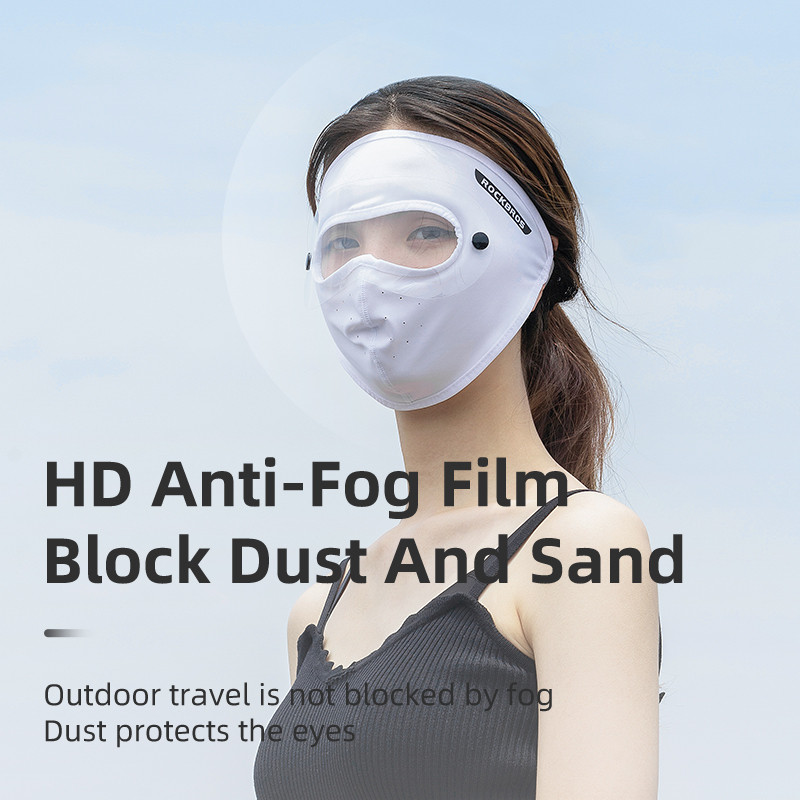 ROCKBROS rattamask suvine jääsiidist päikesekaitse kogu näonahale naistele meeste UV-vastane kattekork välispordi jaoks, Bandana hingav mask