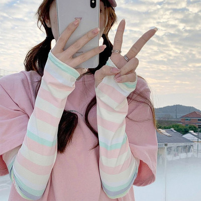 Jégkaros ujjú, bő női hosszú ujj nélküli, puha fényvédő vezetés kerékpáros kesztyűk légáteresztő hideg ujjú futósportruházat