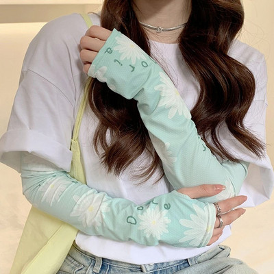 Jégkaros ujjú, bő női hosszú ujj nélküli, puha fényvédő vezetés kerékpáros kesztyűk légáteresztő hideg ujjú futósportruházat