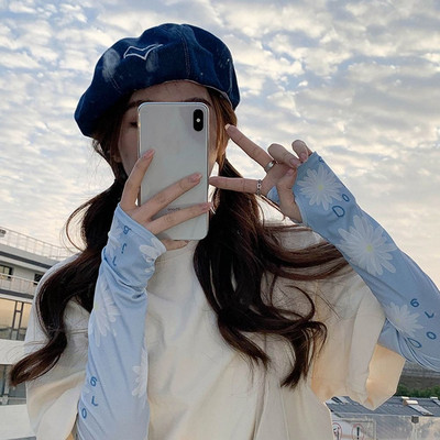 Jégkaros ujjú, bő női hosszú ujj nélküli, puha fényvédő vezetés kerékpáros kesztyűk légáteresztő hideg ujjú futósportruházat