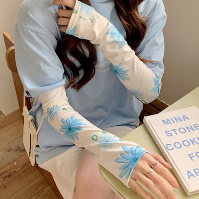 Jégkaros ujjú, bő női hosszú ujj nélküli, puha fényvédő vezetés kerékpáros kesztyűk légáteresztő hideg ujjú futósportruházat