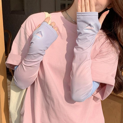 Jégkaros ujjú, bő női hosszú ujj nélküli, puha fényvédő vezetés kerékpáros kesztyűk légáteresztő hideg ujjú futósportruházat