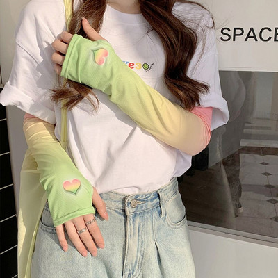 Jégkaros ujjú, bő női hosszú ujj nélküli, puha fényvédő vezetés kerékpáros kesztyűk légáteresztő hideg ujjú futósportruházat