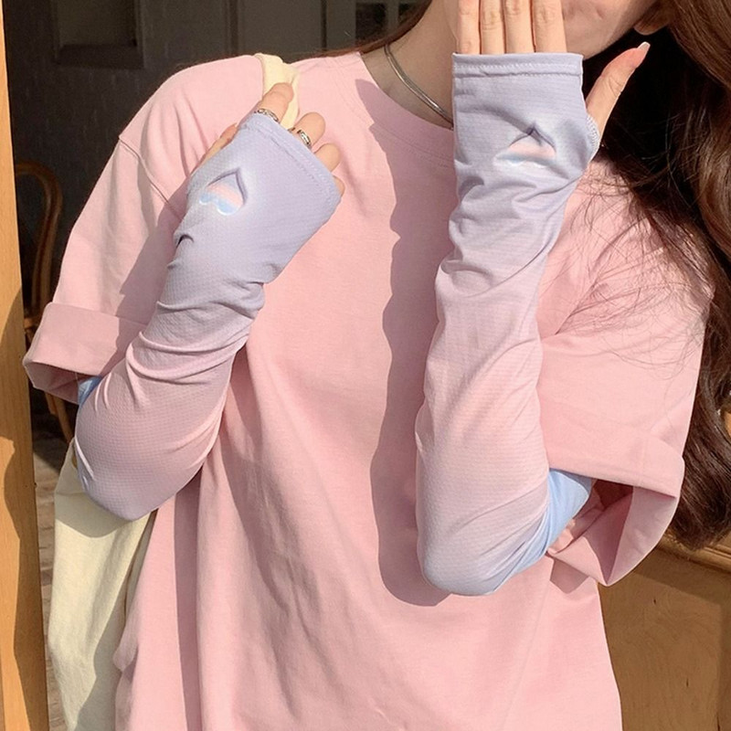 Jégkaros ujjú, bő női hosszú ujj nélküli, puha fényvédő vezetés kerékpáros kesztyűk légáteresztő hideg ujjú futósportruházat