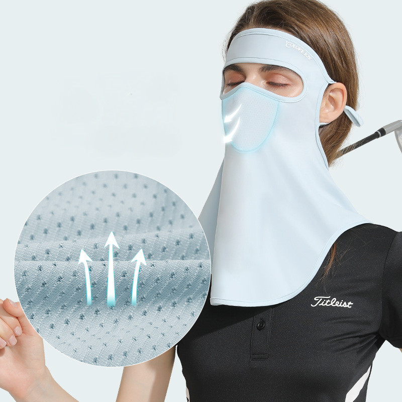 Nyári jég selyem fényvédő sál fátyol kerékpáros arcvédő kültéri lovaglás jég selyem fátyol vékony UV védelem arc Kini porálló új