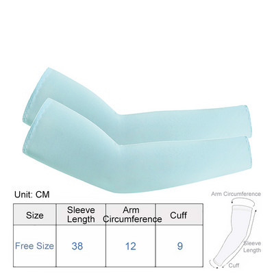 1paar Jalgrattakäevarrukad Päikesekaitse Hingav välisport Jooks Ice Silk UV-vastane Mugav Varrukas Naised Mehed