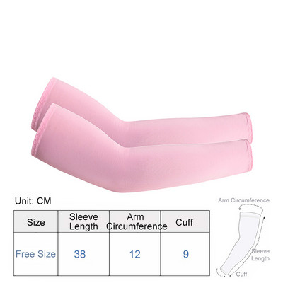 1paar Jalgrattakäevarrukad Päikesekaitse Hingav välisport Jooks Ice Silk UV-vastane Mugav Varrukas Naised Mehed