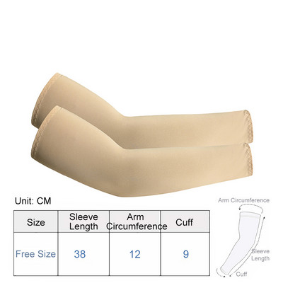 1paar Jalgrattakäevarrukad Päikesekaitse Hingav välisport Jooks Ice Silk UV-vastane Mugav Varrukas Naised Mehed