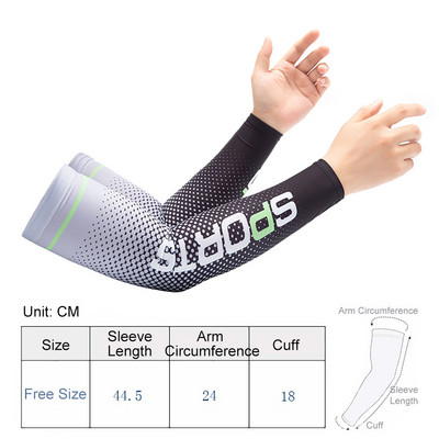 1paar Jalgrattakäevarrukad Päikesekaitse Hingav välisport Jooks Ice Silk UV-vastane Mugav Varrukas Naised Mehed