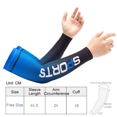 1paar Jalgrattakäevarrukad Päikesekaitse Hingav välisport Jooks Ice Silk UV-vastane Mugav Varrukas Naised Mehed