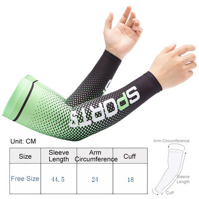 1paar Jalgrattakäevarrukad Päikesekaitse Hingav välisport Jooks Ice Silk UV-vastane Mugav Varrukas Naised Mehed