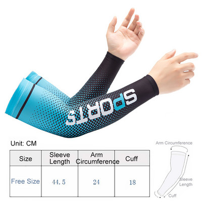 1paar Jalgrattakäevarrukad Päikesekaitse Hingav välisport Jooks Ice Silk UV-vastane Mugav Varrukas Naised Mehed