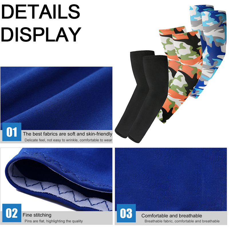 1paar Jalgrattakäevarrukad Päikesekaitse Hingav välisport Jooks Ice Silk UV-vastane Mugav Varrukas Naised Mehed