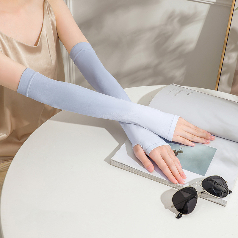 Mâneci de protecție unisex pentru braț Încălzitor cu protecție UV pentru soare Mâneci pentru braț din mătase de gheață pentru răcire pentru braț Golf Ciclism Alergare Pescuit Mâneci pentru braț