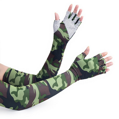 Калъф за ръце за катерене Слънце UV защита Ледено хладни Спортни ръкави Ръкави за риболов Колоездене Ръкави за бягане с маншет с 5 пръста