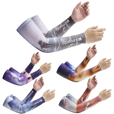2 бр. Унисекс охлаждащи ръкави за ръкави, жени, мъже, спорт, бягане, UV слънцезащитни ръкавици, риболов на открито, колоездене, ръкави за ръкави