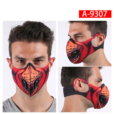 Jalgratta näomask filtriga Korduvkasutatav mask näo tolmumaski jaoks, aktiivsöega 5-kihiline filtreerimisplokk Pm 2,5 rattamask