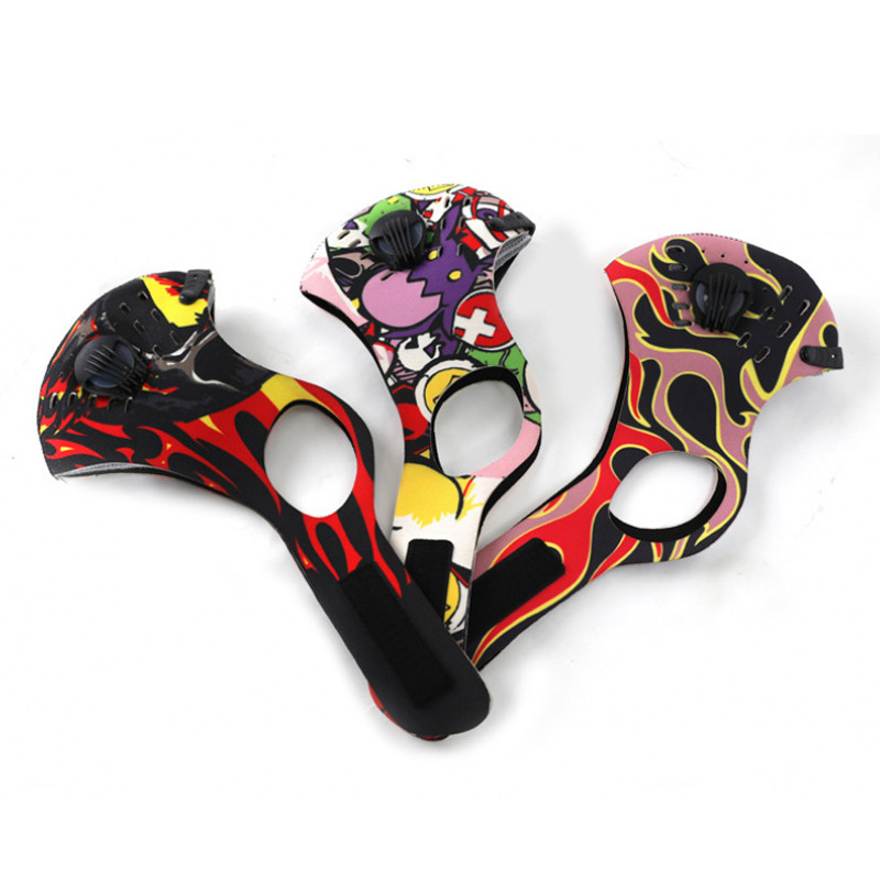 Jalgratta näomask filtriga Korduvkasutatav mask näo tolmumaski jaoks, aktiivsöega 5-kihiline filtreerimisplokk Pm 2,5 rattamask