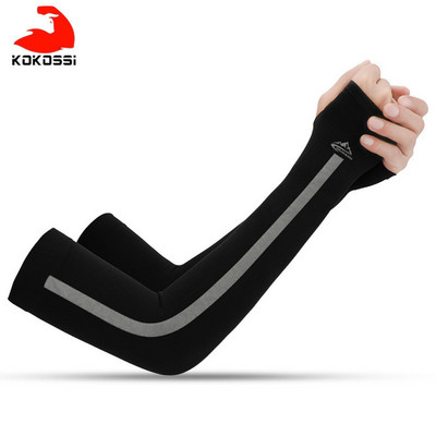KoKossi jégszövet kar ujjak manga melegítők nyári sportok UV védelem futás kerékpározás vezetés fényvisszaverő fényvédő szalagok
