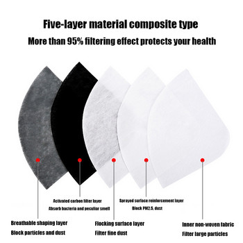 Комплект маска за лице Активен въглен Прахоустойчива маска за лице Колоездене Анти-замърсяване Велосипед Велосипед Спортна тренировка на открито Защита за лице PM2.5
