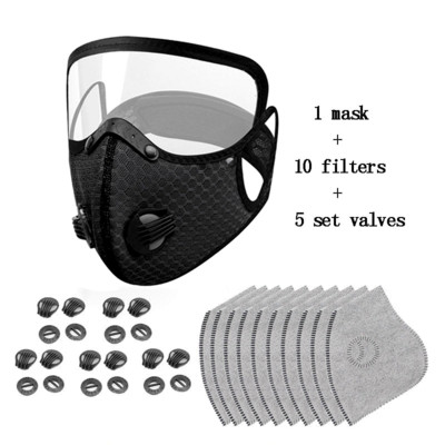 Szett Arcmaszk Aktívszén Porálló Kerékpáros Arcmaszk Szennyezésgátló Kerékpáros Kerékpáros Outdoor Sport Training arcvédő PM2.5