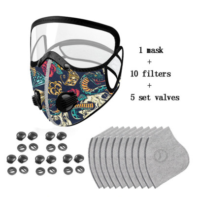 Szett Arcmaszk Aktívszén Porálló Kerékpáros Arcmaszk Szennyezésgátló Kerékpáros Kerékpáros Outdoor Sport Training arcvédő PM2.5