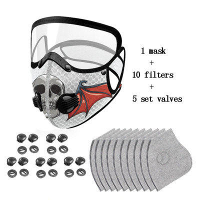 Szett Arcmaszk Aktívszén Porálló Kerékpáros Arcmaszk Szennyezésgátló Kerékpáros Kerékpáros Outdoor Sport Training arcvédő PM2.5