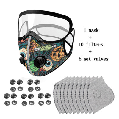 Szett Arcmaszk Aktívszén Porálló Kerékpáros Arcmaszk Szennyezésgátló Kerékpáros Kerékpáros Outdoor Sport Training arcvédő PM2.5