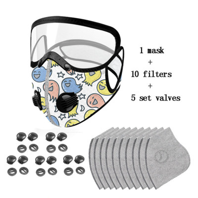 Szett Arcmaszk Aktívszén Porálló Kerékpáros Arcmaszk Szennyezésgátló Kerékpáros Kerékpáros Outdoor Sport Training arcvédő PM2.5