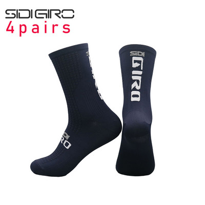SIDI-GIRO 4 poros Naujos sportinės kompresinės dviračių kojinės Vyriškos profesionalios lenktyninės kalnų dviračių kojinės calcetines ciclismo hombre