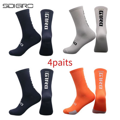 SIDI-GIRO 4 poros Naujos sportinės kompresinės dviračių kojinės Vyriškos profesionalios lenktyninės kalnų dviračių kojinės calcetines ciclismo hombre