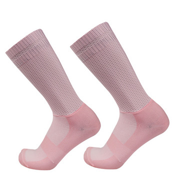 Нови мрежести аеро чорапи за колоездене Силиконови летни освежаващи дишащи професионални състезателни неплъзгащи се силиконови спортни чорапи Calcetines Ciclismo