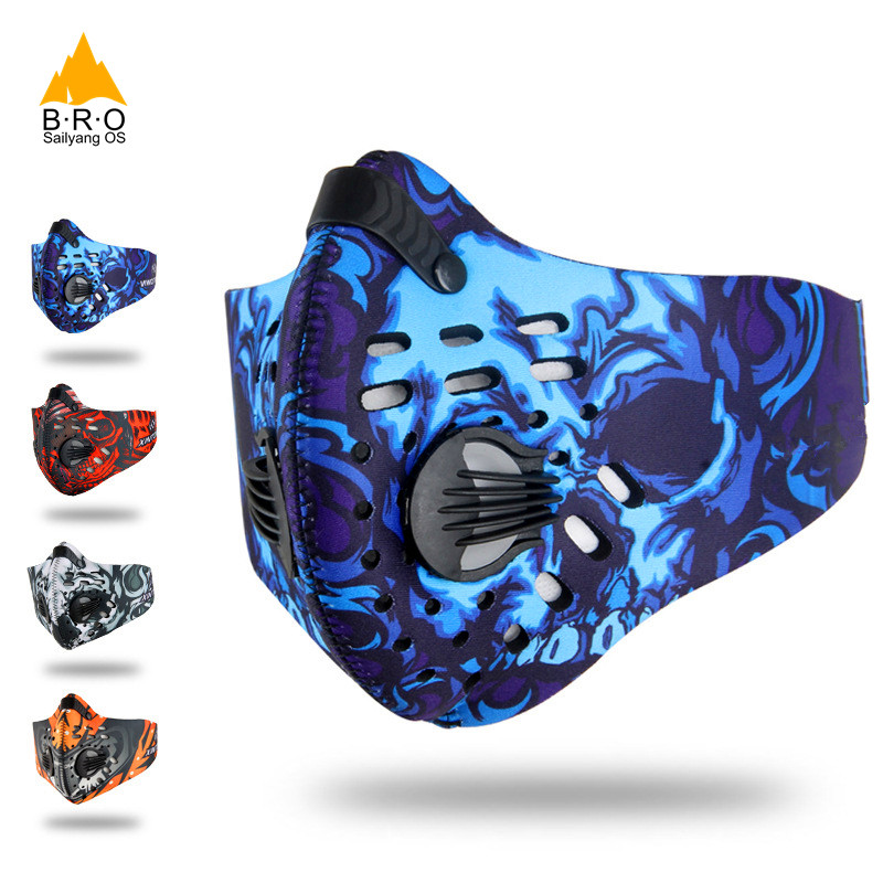 Fast Ship aktív szén Férfi női kerékpározás téli arcmaszk futómaszkok szűrős snowboard motorkerékpár szennyezés elleni maszk