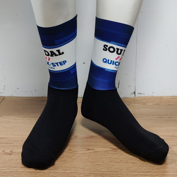 2023 Quick Step ОАЕ Противоплъзгащи се чорапи за колоездене Лазерно изрязани Jumbo Visma Bike Велосипедни спортни дишащи чорапи за мъже и жени