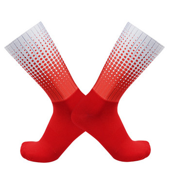 Нов стил Polka Dot Летни спортни чорапи за колоездене Нехлъзгащи се силиконови професионални чорапи за велосипеди на открито Calcetines Ciclismo
