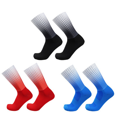 New Style Polka Dot Summer Sports Cycling Socks Non-slip Silicone Pro Outdoor Racing Bike Socks Calcetines Ciclismo